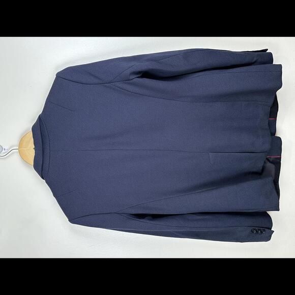 Banana Republic Navy and White Dotted Button Front Blazer SIZE 12 - Picture 6 of 7